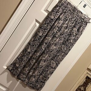 Sigrid Olsen Black and Cream Floral Maxi Skirt